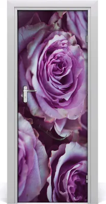 Produktbild von Tulup Türaufkleber 75x205 cm Dekorative Aufkleber Selbstklebend Wasserdichte Tapete Abnehmbar Schlafzimmer Wohnzimmer Wohnkultur - lila Rosen