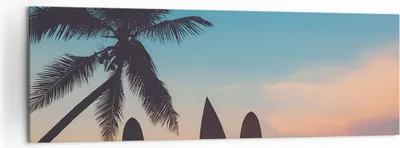 Produktbild von Bild auf Leinwand - Leinwandbild - Strand Meer Palme - 160x50cm - Wand Bild - Wanddeko - Wandbilder - Leinwanddruck - Bilder - Kunstdruck - Wanddekoration - Leinwand bilder - Wandkunst - AB160x50-4080