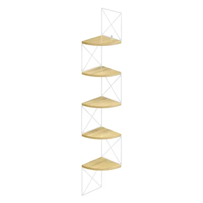Obrázek produktu pro Rohová police VASAGLE, knihovna se zigzagovým designem, 5 polic, 20 x 20 x 127,5 cm