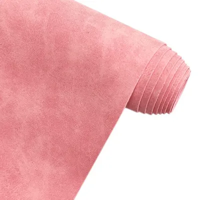 Image de Similicuir rose imitation daim, dimensions 30x135 cm - Résistant à l'eau, idéal pour les projets créatifs