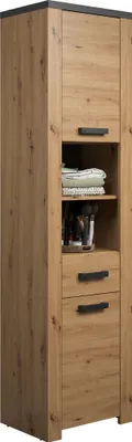 Produktbild von trendteam Bad Hochschrank Follow, Artisan Eiche Melamin/Matera Melamin, B/H/T ca. 53/196/35 cm