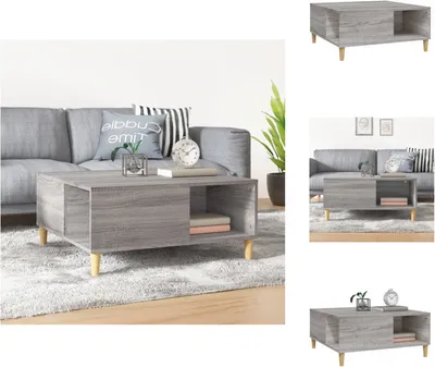 Image de vidaXL Table basse Gris Sonoma 80x80x36,5 cm Bois composite - Tables basses