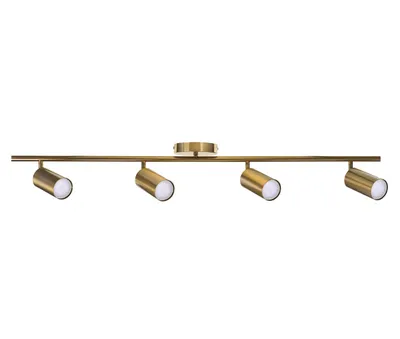 Produktbild von Activejet Vierfach-Gold-Deckenleuchte SPECTRA Spot-Leiste GU10 für Wohnzimmer, vertieft, Zylinder, 4 Glühbirne(n), GU10, IP20, Gold