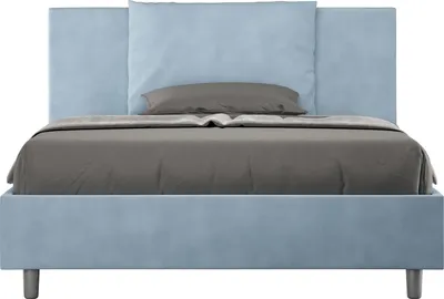 Produktbild von ITYHOME - Gepolstertes Bett mit Lattenrost 140x200 mit Mikrofaserbezug Himmelblau Antea