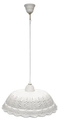 Immagine prodotto di KEYHOMESTORE | Lampadario Traforato Rustico in Vetroceramica Bianco Ø.32 cm