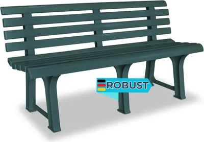 Produktbild von Parkbank KATO 145,5 cm Kunststoff Grün | Gartenbank wetterfest Terrassenbank 3 Sitzer Sitzbank Rückenlehne