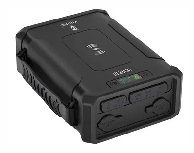 A black Viking VIDAR III outdoor power bank is shown against a white background.