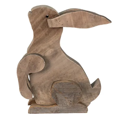 Produktbild von Clayre & Eef Figur Kaninchen 28x11x33 cm Braun Holz