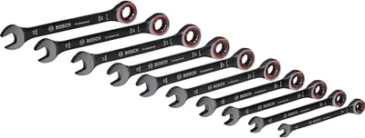 Produktbild von Bosch Professional Schraubenschlüssel Set 10tlg. (8/10/12/13/14/15/16/17/18/19 mm, Tasche) - Amazon Exclusive Set
