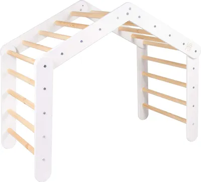 Image de MeowBaby® Grand triangle d'escalade 112x61x94 cm Pikler pour enfants Montessori, Blanc