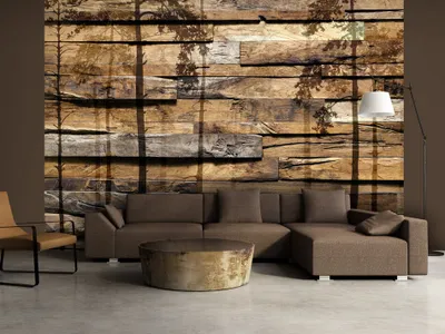 Produktbild von Vlies Fototapete 400x280 cm Tapeten Wandtapete XXL Baum Holz Bretter f-A-0382-a-c