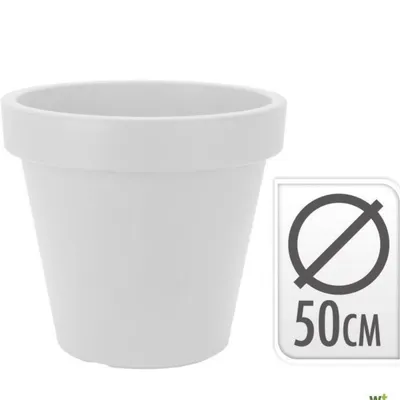 Obrázok produktu pre Kvetináč plastový okrúhly 50 cm biely
