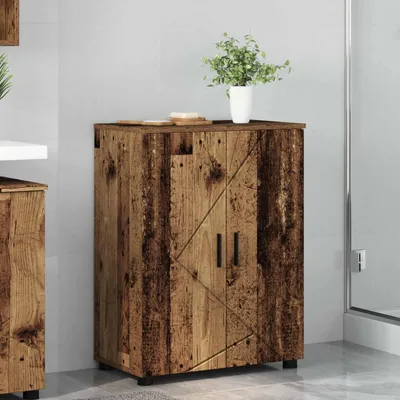 Immagine prodotto di Maison Exclusive - Mobiletto da bagno in legno massello, 60 x 35 x 80 cm, realizzato in legno composito e metallo