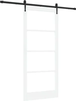 Zdjęcie produktu dla vidaXL Drzwi przesuwne biało-czarne 93 x 211 cm