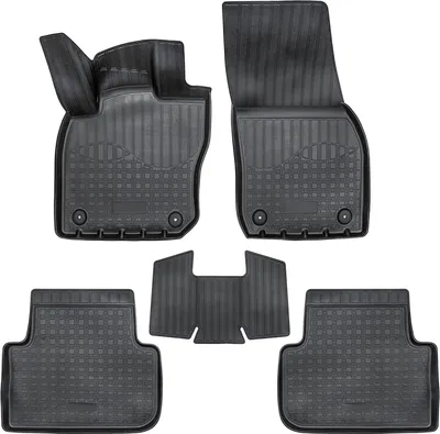 Image de Tapis De Sol En Caoutchouc TPE Pour Volkswagen Tiguan 3 Depuis 2024 4pcs, Système de Fixation Bord Haut Noir Antidérapant Toutes Saisons