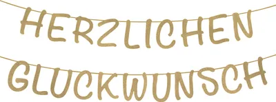 Produktbild von Oblique Unique Herzlichen Glückwunsch Girlande gold Banner für für Geburtstag Kindergeburtstag Jubiläum Hochzeit Dekoration