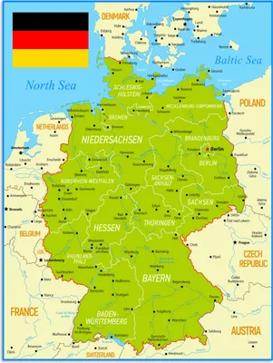 Produktbild von MuchoWow® Poster Bunte Deutschlandkarte 30x40 cm - Wandplakat - Poster Kinderzimmer