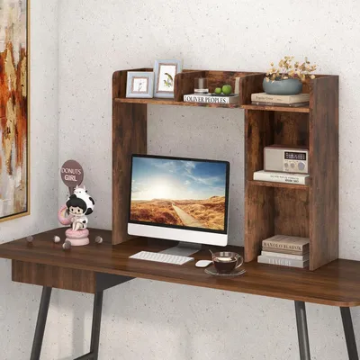 Immagine prodotto di Scaffale da scrivania con 5 ripiani aperti, dimensioni 94 x 25 x 74 cm, colore marrone