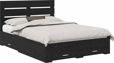 Produktbild von vidaXL Bettrahmen Schwarz Eichen-Optik Holzwerkstoff