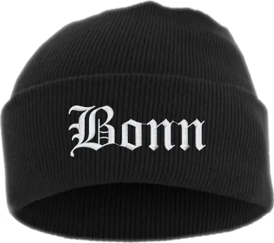 Produktbild von Bonn Umschlagmütze - Altdeutsch - Bestickt - Mütze mit breitem Umschlag Einheitsgröße Schwarz