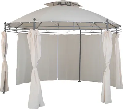 Produktbild von LEX - Stahlpavillon rund mit 6 Seitenteilen, Farbe:Beige