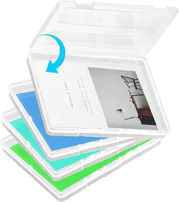 Zdjęcie produktu dla Przenośny, przezroczysty organizer na dokumenty formatu A4, 4-częściowy