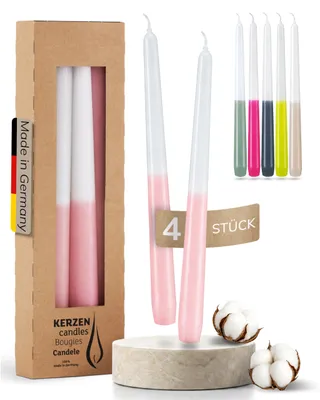 Stabkerzen Dip Dye rosa 4 Stk., 25 cm, Ø 2,3 cm