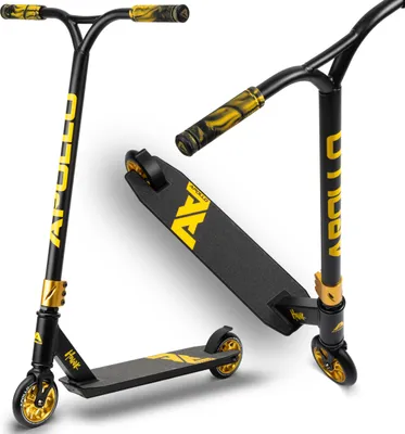 Produktbild von Apollo Stunt Scooter Freestyle Kickscooter Kinderroller Trick Roller "Hawk" - schwarz/gold