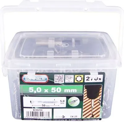 Obrázek produktu pro Connex terasové šrouby 5,0 x 60 mm TX 25 240 kusů nerezová ocel A2