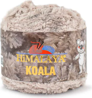 A ball of fluffy yarn with a label.