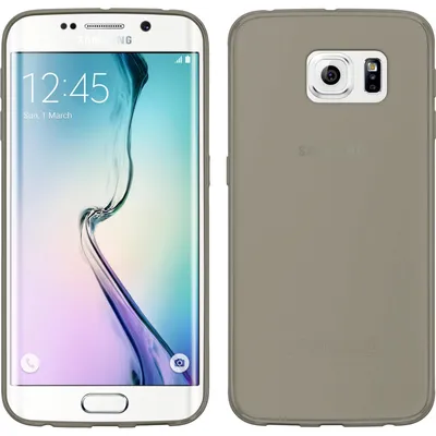 Produktbild von PhoneNatic Case kompatibel mit Samsung Galaxy S6 Edge - grau Silikon Hülle Slimcase + flexible Folie