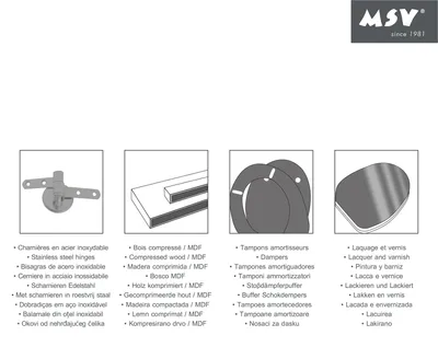 Produktbild von MSV 142241, Verlängert, Harter Toilettensitz, Schwarz, Grau, Weiß, MDF-Platten, Edelstahl, 365 mm, 425 mm