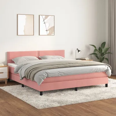 Produktbild von Maison Exclusive - Boxspringbett mit Matratze Rosa 180x200 cm Samt
