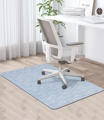 Produktbild von Gewebte PVC-Bodenschutzmatte 120x90 cm, blau, rutschfest & abriebfest – für Bürostuhl, Parkett