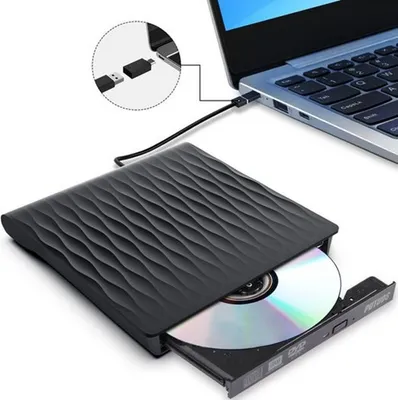 Produktbild von Externe CD DVD Laufwerk, Portable Brenner mit USB 3.0 High Speed und Type-C DVD-Brenner USB 3.0, DVD 8X fachx/CD 24X fachx