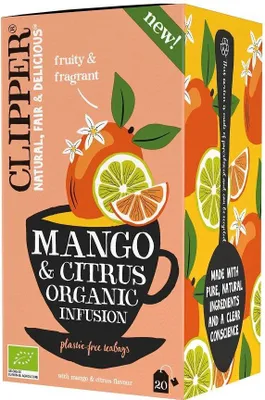 Obrázok produktu pre ČAJ MANGO A CITRUSOVÉ OVOCIE (20 x 1,8 g) 36 g - CLIPPER