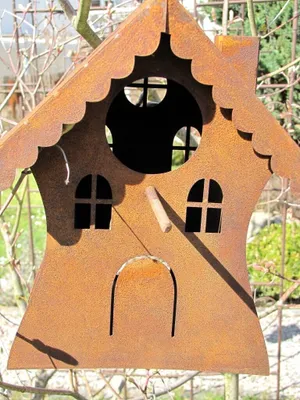 Produktbild von Edelrost Vogelhaus zum Hängen