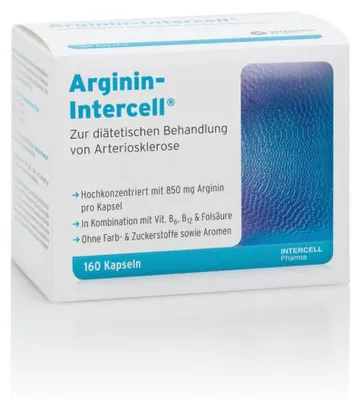 Immagine prodotto di Capsule di Arginin-Intercell per l'aterosclerosi, confezione da 160 capsule