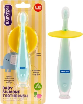 Produktbild von Babyton Silikon Zahnbürste für Babys 6-24 Monate, BPA-frei & weich