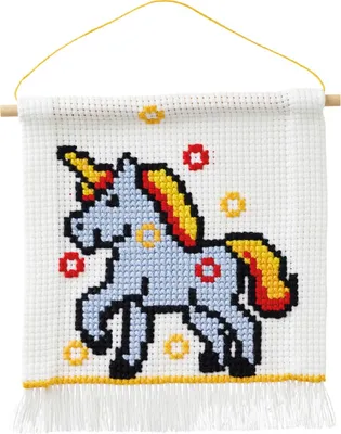 Produktbild von Permin Kreuzstich Stickpackung "Einhorn", Zählmuster, 16x18cm