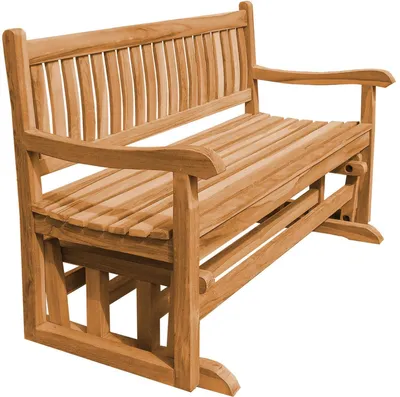 Produktbild von Teako Design Schaukelbank Roma Teakholz Massiv 150cm mit Sitzkissen Rot
