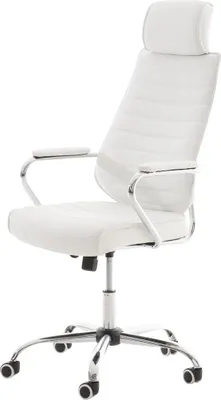 Image de Chaise de bureau ergonomique - chaise de bureau - hauteur d'assise réglable, similicuir | couleur : blanc