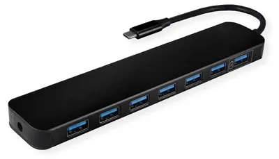 Imagen del producto de Hub USB 3.2 Gen 1, con 7 puertos, cable de conexión tipo C
