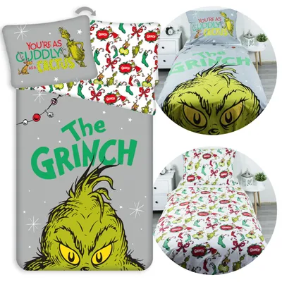 Produktbild von Grinch Doppelseitige Kinderbettwäsche Baumwolle 140x200 + 70x90 cm