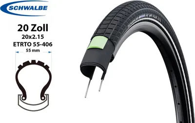 Produktbild von 20 Zoll SCHWALBE Reifen Big Ben Plus 20x2.15 GreenGuard 55-406