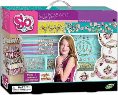 Obrázok produktu pre TASIA So Beads Výroba šperkov: Veľká sada Rose Gold 2v1 s písmenkami