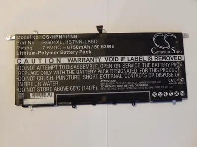 Produktbild von vhbw Akku Ersatz für HP TPN-F111, RG04XL für Notebook (6750 mAh, 7,5 V, Li-Polymer)