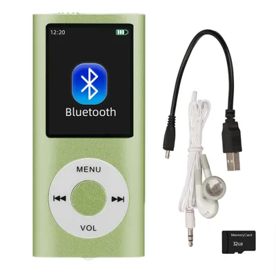 Produktbild von 32GB MP3-Player Musik-Player mit Bluetooth HiFi Sound HD-Lautsprecher Diktiergerät Grün