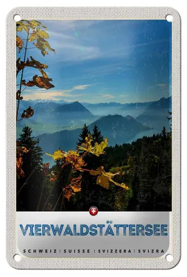 Produktbild von Blechschild Reise 12x18cm Vierwaldstättersee Wanderung Natur Schild