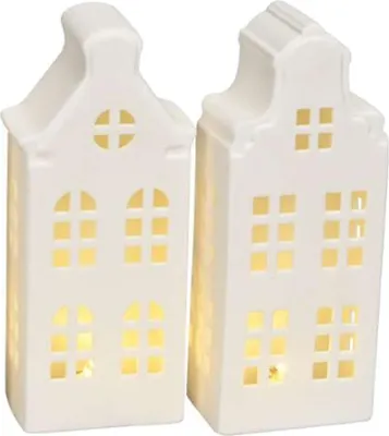 Image de Set de maisons lumineuses blanches de 15 cm pour la décoration hivernale